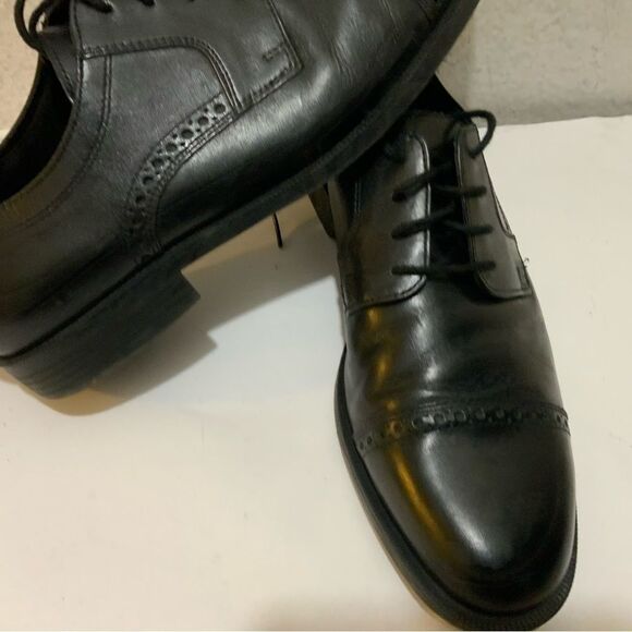 Cole Haan Mens Ross Dustin Black Cap Brogue Oxford Dress Shoes C26638 Size 9 - Picture 14 of 14